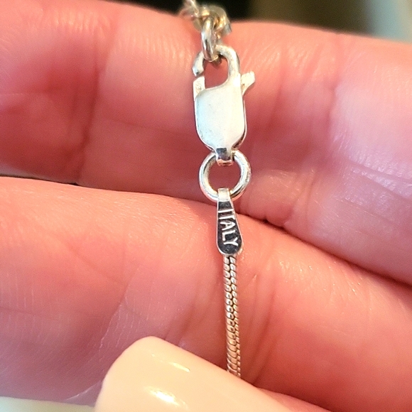 Sterling Silver chain dangle necklace - ITALY - Picture 3 of 3